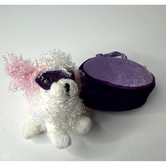 Aurora Plush Poodle Keychain With Purple Starry Bag & Clip - Picture 2 of 6